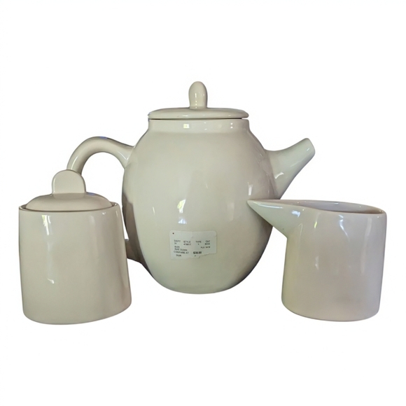 NEW ✴️Rare✴️Rae Dunn Stemline Tea Pot, Cream and Sugar Set - Picture 11 of 12